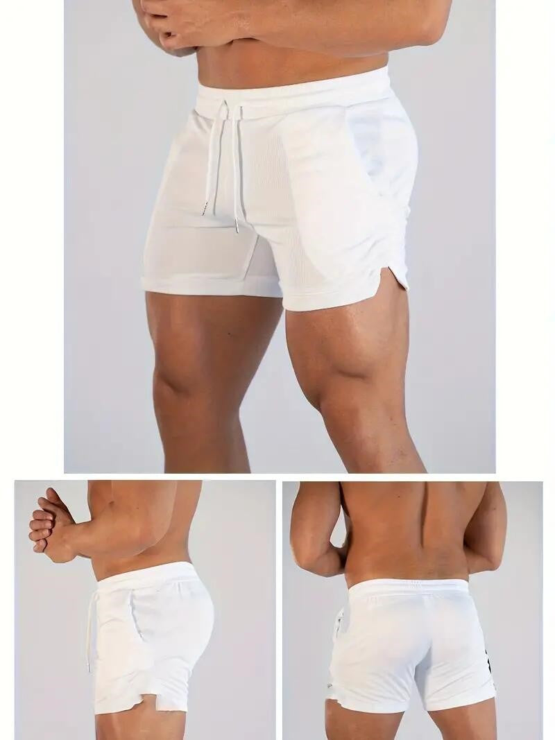 2024 Latest, Fast Drying Breathable Muscle Running Shorts, Marathon Seven Legs, Fitness Beach Pants, Tight Mesh Fabric, Hip Hop