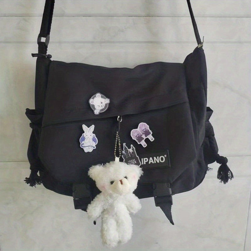 1pc Nylon Handbag Shoulder Bag, Large Capacity Messenger Bag, Men's Crossbody Bag, Student School Bags for Teenagers Daily Use
