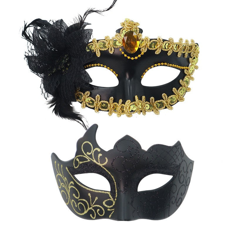 2PCS Couple Masks Sexy Painted Masquerade Mask Men Women Half Face Wedding Carnival Performance Costume Prom Parties Supplies
