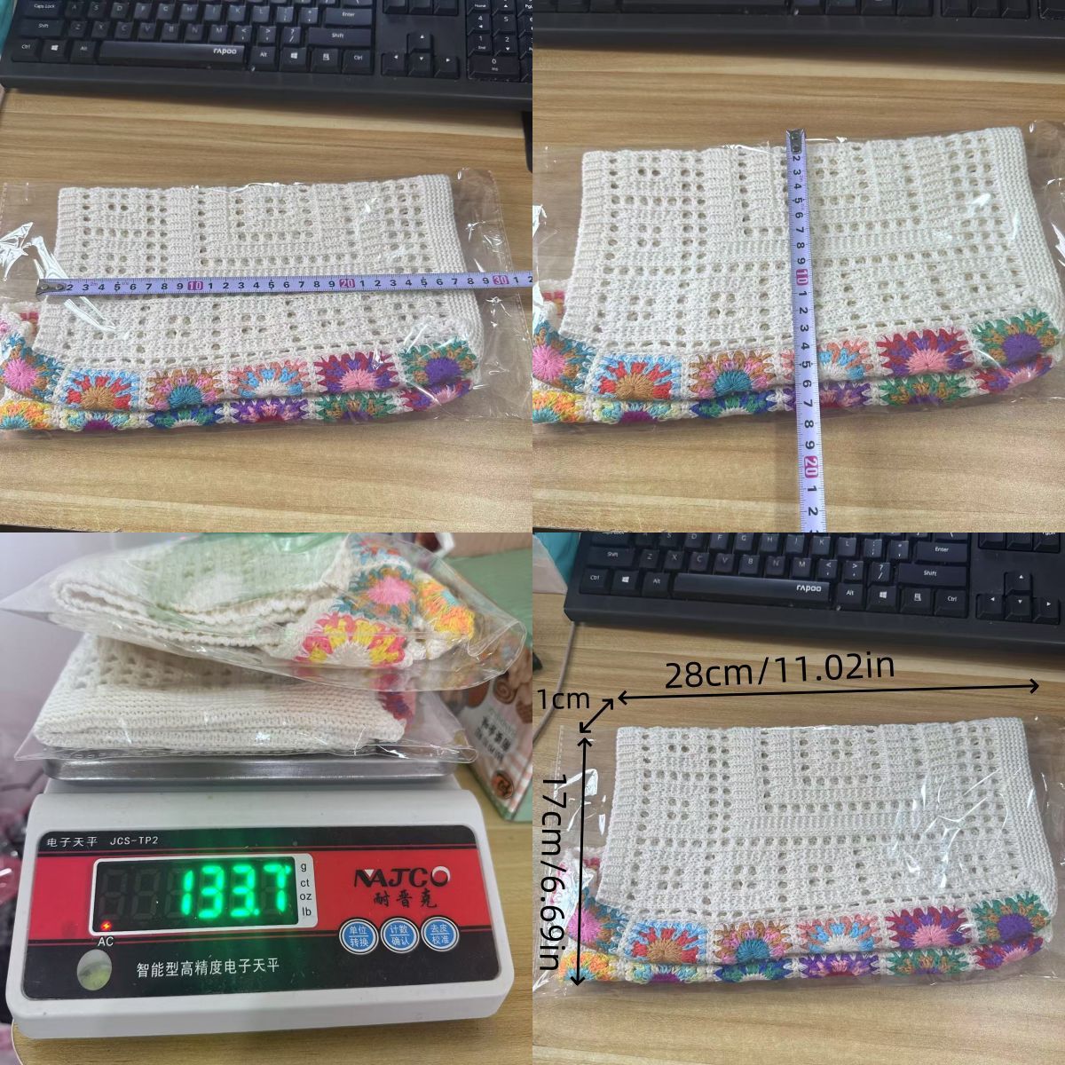 Women's Boho Crochet Bag Designer Flowers Knitted Handbags Large Capacity Summer Beach Woven Shoulder Bag Girls Tote Shopper Bag