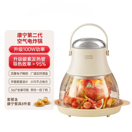 Air Fryer New Household Glass Visualization Multifunctional Large Capacity Electric Fryer Far Infrared Penetrating Heat