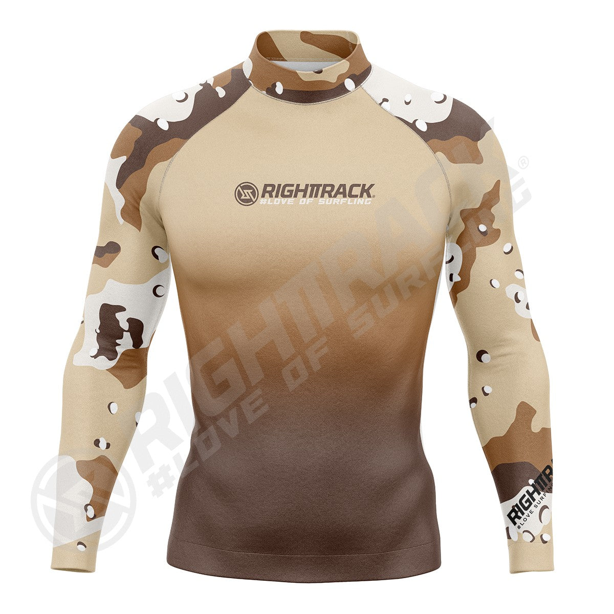 New Men's Surfing Shirt Camouflage Gradient Lycra Rashguard RIGHTTRACK Surf Sportswear Beach UV Protection Swimwear UPF50+