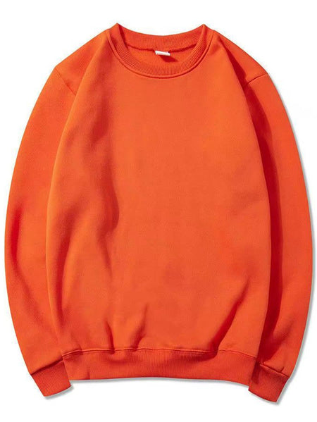 Men's Casual Loose Fleece Long Sleeve round Neck Sweatshirt Warm Sportswear for Autumn Winter Comfortable Cozy T-Shirt