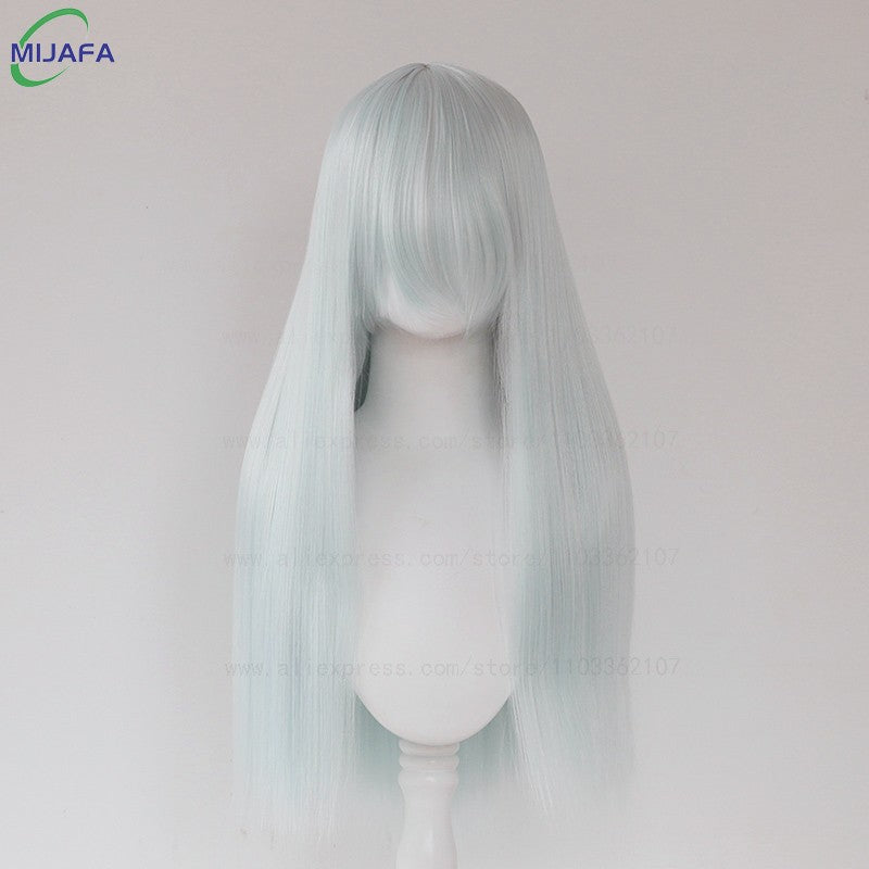 Very High Quality 400g 48 Colors 24Inch 60cm Long Straight Cosplay Wig With Bangs Heat Resistant Hair Anime Wigs + Wig Cap