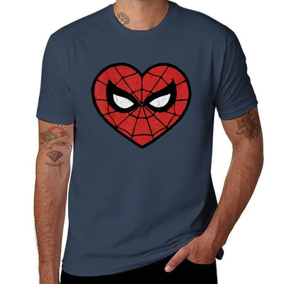Spider Dudes in Heart T-Shirt black cotton t-shirt plain for man package man t shirt luxury T-Shirt