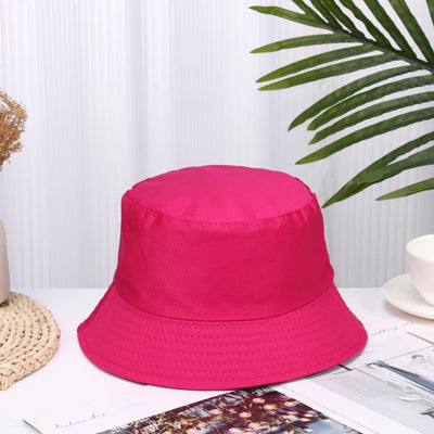 Cotton Summer Foldable Bucket Hat Unisex Women Outdoor Sunscreen Hat Pure Color Fishing Hunting Cap Men Basin Chapeau Beach Cap