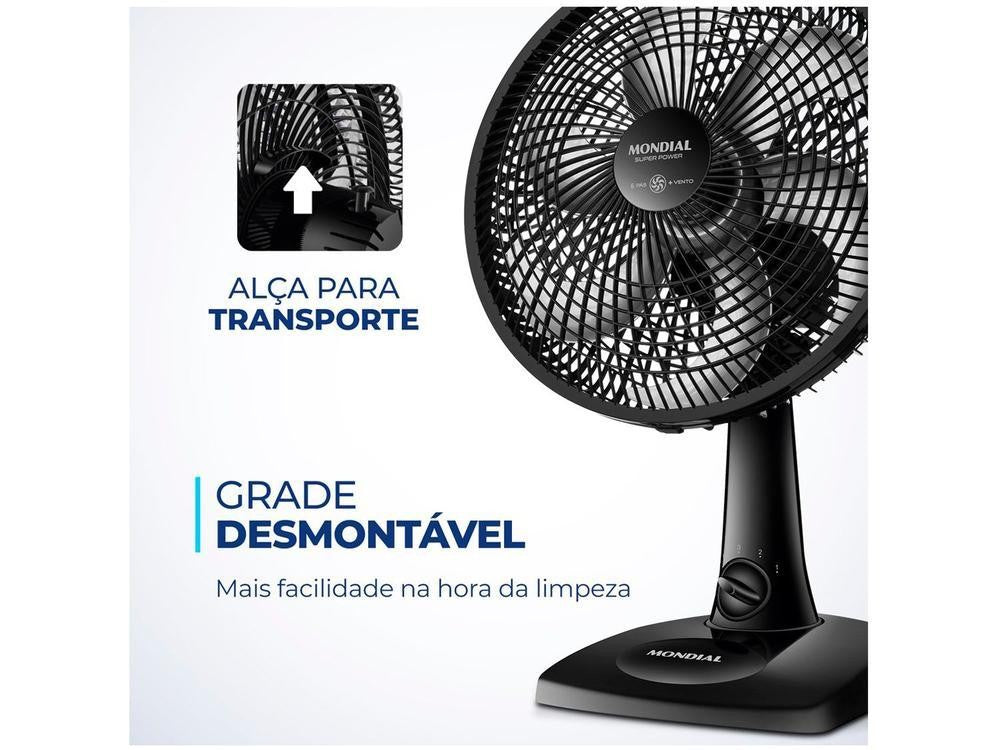 Mondial Fan Super Power 30cm 6 Pas 3 Speeds 60W - 220V