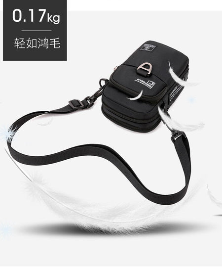 Fashion 3 Layers Men Small Shoulder Bag High Quality Durable Nylon Male Handbag Portable Messenger Bag Flap Mini Waist Bag