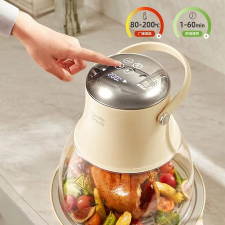 Air Fryer New Household Glass Visualization Multifunctional Large Capacity Electric Fryer Far Infrared Penetrating Heat