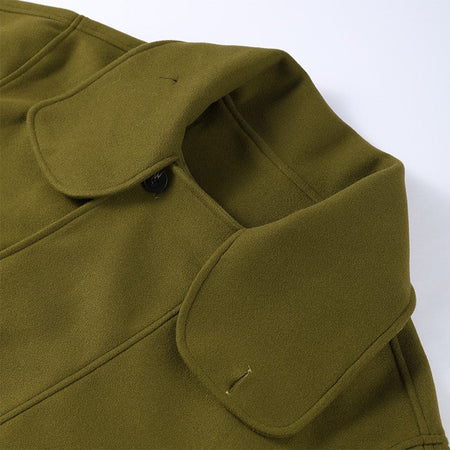 Woolen Solid Women Coat Fashion Belt Patchwork Lace Up Full Sleeve Lapel Lady Jacket 2025 Autumn Winter Female Loose Streetwear
