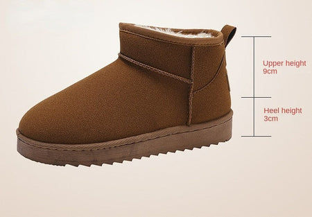 Snow Boots Women's Short Tube Thickened Cotton Shoes Non-slip Winter New Shoes Student Women's Shoes 2023 Black Boots