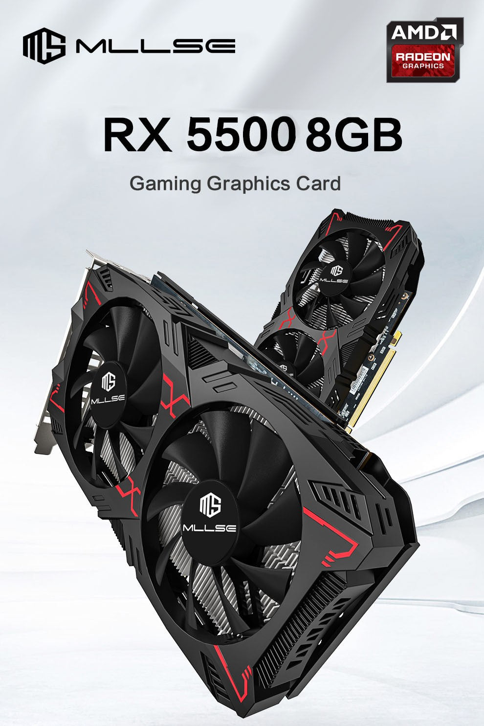 MLLSE Graphics Card RX 5500 8gb Placa De Video Gaming 7NM 128bit GDDR6 8Pin PCI Express 4.0 x 8 1717MHz DP*3 Desktop