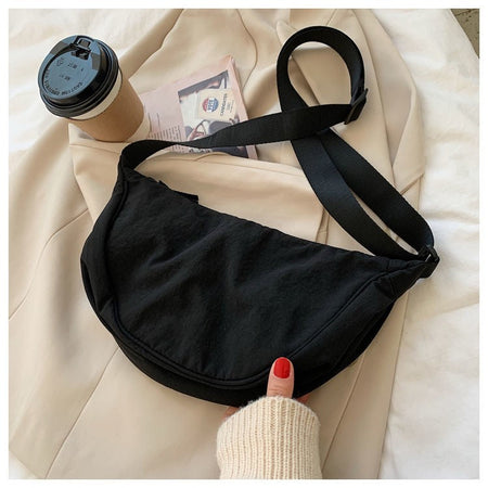 Upgraded Version Simple Design Women's Messenger Bag Nylon Hobos Small Shoulder Bags Vintage Female Girls Purse Cloth Handbags