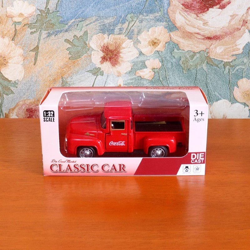 1:32 1955 Classic Chevrolet's Pickup Truck Transporter Alloy Car Model Containing A Basket Of Coke Models New Year Gift For Kids