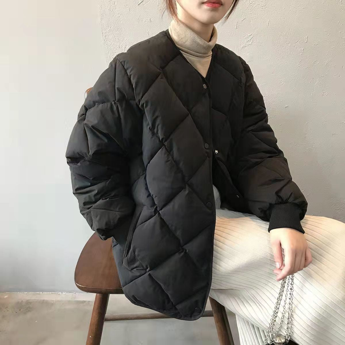 Autumn Winter Single Breasted Coat Women 2025 Fashion Solid Warm Quilted Jacket Long Sleeve O Neck Coats Lady Casual Outfit Wear