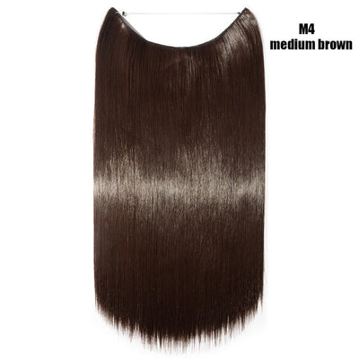 BENEHAIR Synthetic Invisible Wire No Clips In Hair Extensions Secret Fish Line Hairpieces Hair Extensions Fake Hair For Women