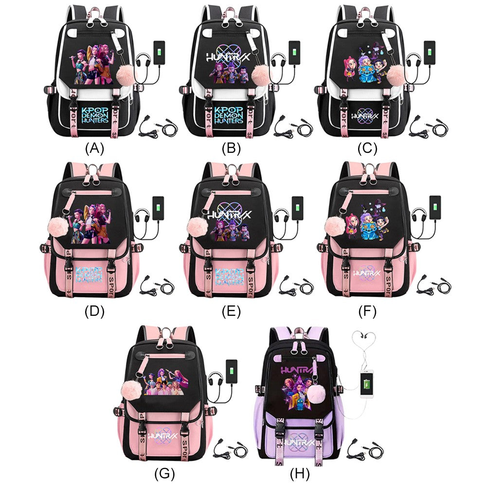 School Backpack for Students KPop Movie Daily Bagpack 2025 Hot Movie Print Backpacks for Girl Boy Laptop Usb Port Bag for Kids