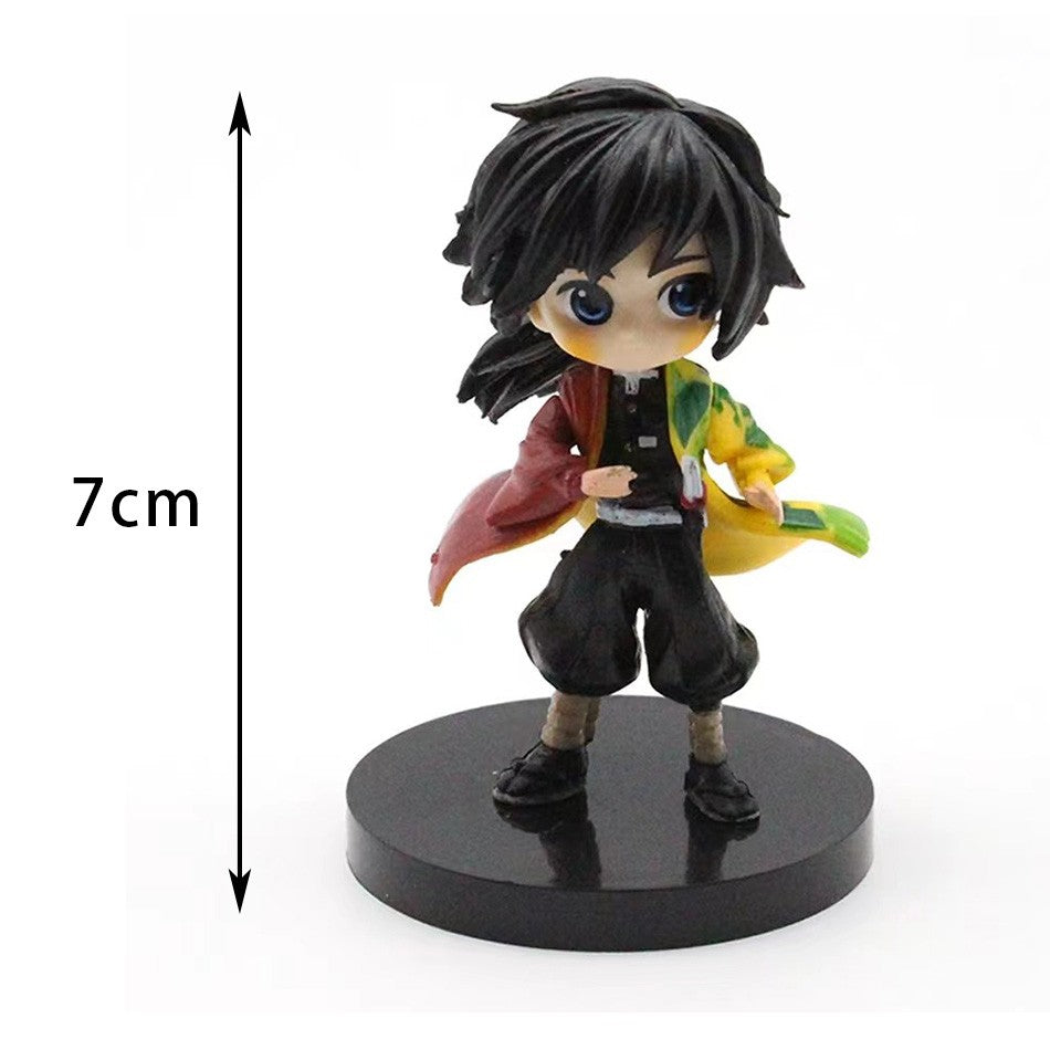 6pcs Anime Demon Slayer Figure Nezuko Tanjirou Zenitsu Inosuke Kyoujurou Giyuu Kawaii Qposket Figural PVC Model Toy Collect Gift