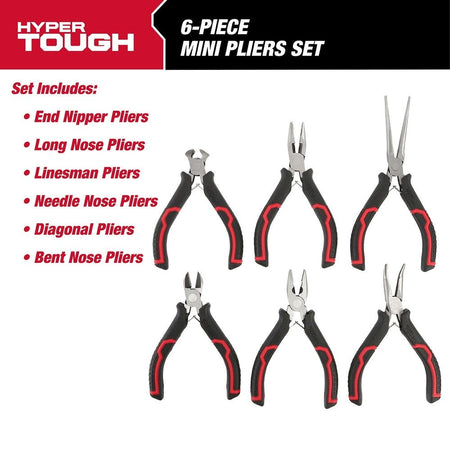 6-Piece Mini Pliers Set Precision Machined Spring Loaded Grip Ideal Jewelry Making Crafting DIY Projects Durable Steel Tools