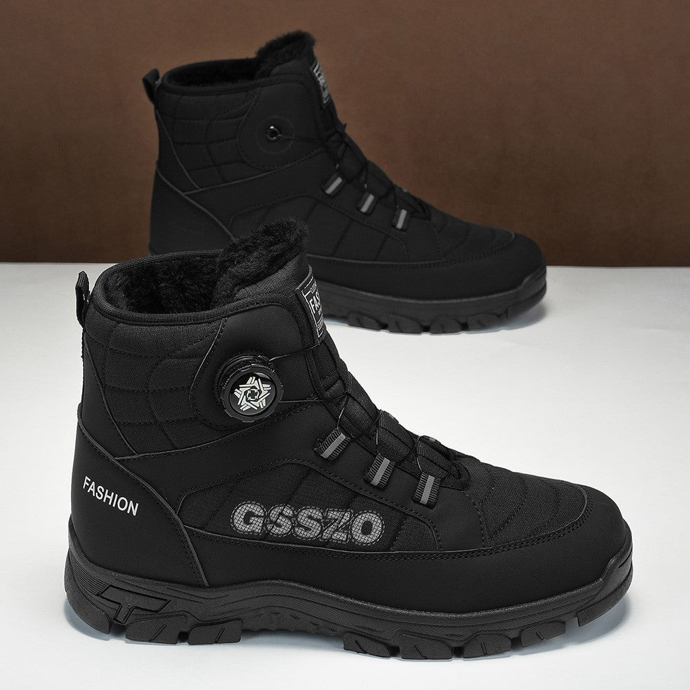 Winter New Swivel Buckle Fleece Waterproof Snow Boots Outdoor Non-slip and Wear-resistant