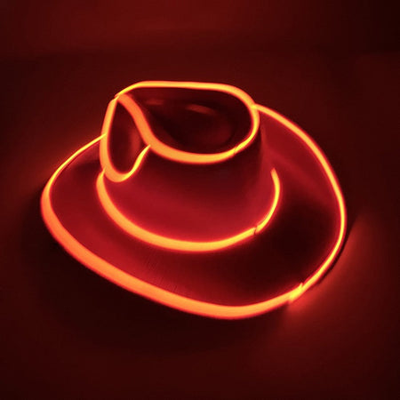 Wireless LED Western Cowboy Hat Light Up Cowboy Hat Disco Bride Pink Cowgirl Hat Concert NightClub Wedding Costumes Accessories