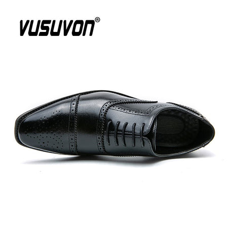 Men Oxfords Brogue Shoes Fashion Breathable Split Leather 38-48 Size Boys Black Soft Outdoor Casual Autumn Mules Dress Flats