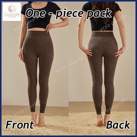 Warm fleece - padded leggings Warm thermal leggings Heavyweight 300g Fleece for Ultimate Warmth High - waisted warm leggings