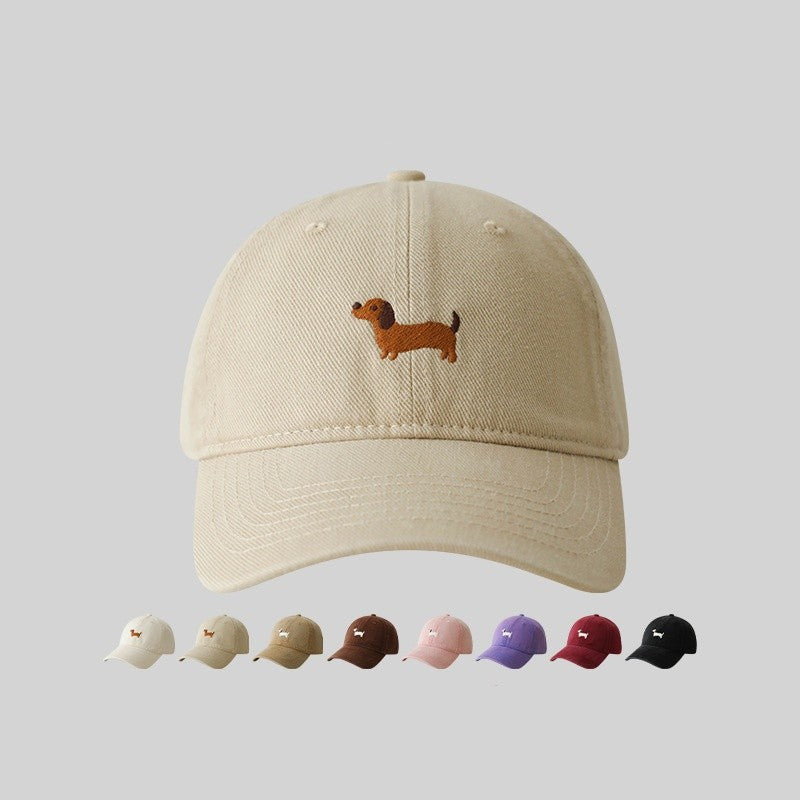 Dachshund Embroidery Baseball Hat Sunscreen Fashion Outdoor Hat Suitable for Men and Women for Daily Leisure Matching