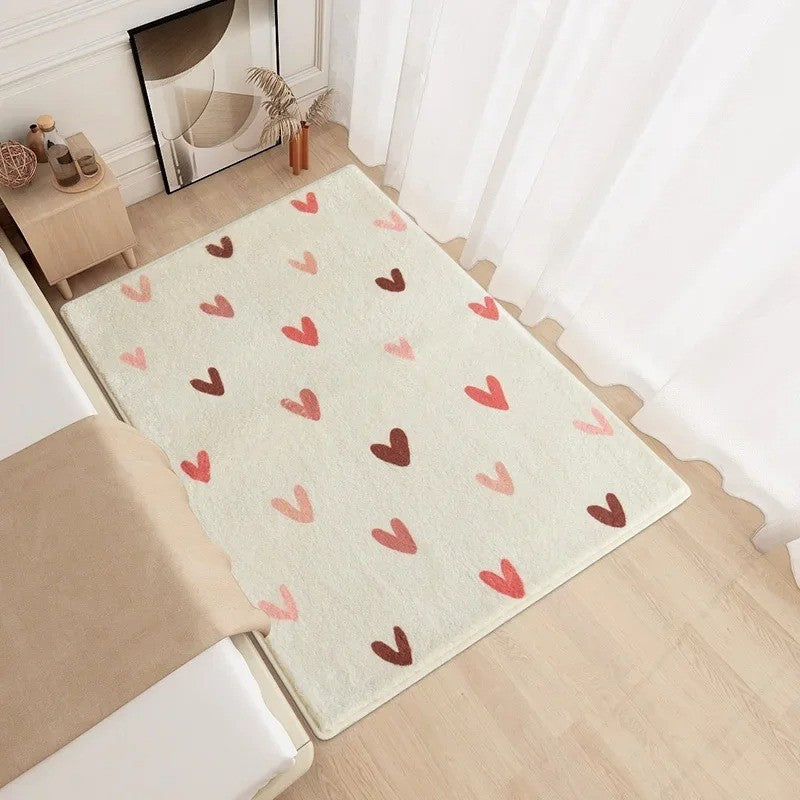 Modern Minimalism Bedroom Fluffy Carpet Area Carpets Living Room Children Girl Room Soft Rug Non-Slip Washable Mat