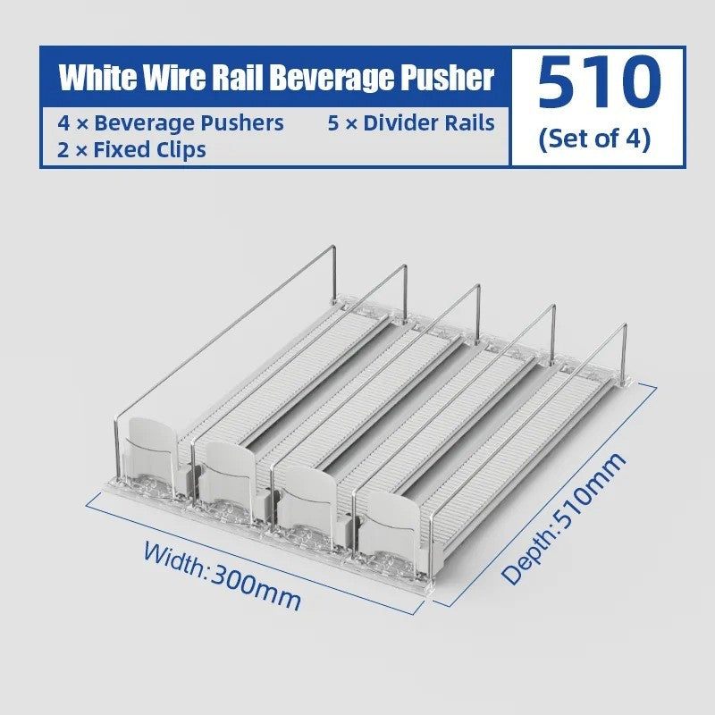 1-5pcs Automatic Beverage Pusher Supermarket Freezer Home Refrigerator Self-Sliding Track Organizer Cans Bottles Cola Drinks
