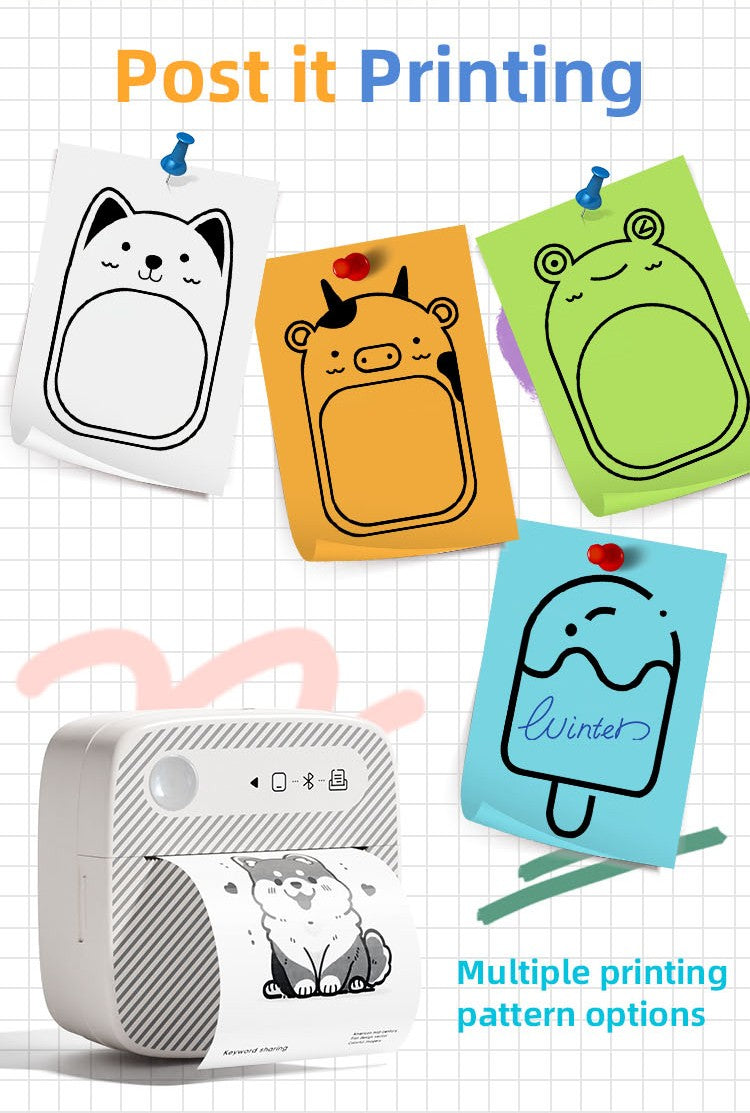 DOLEWA B3 Portable Mini Printers Wireless Bluetooth Inkless Sticker Maker Printer Tag Price Machine for Office School Kitchen
