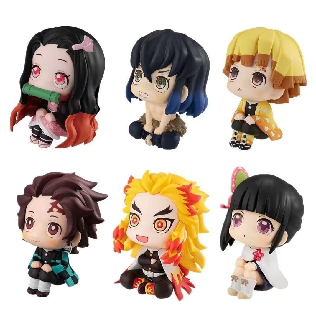 Anime Demon Slayer Doll Toy 6cm Nezuko Tanjirou Zenitsu Inosuke Kyoujurou Kanawo Action Figures Model Toy Kid Xmas Birthday Gift