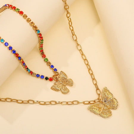 Vintage Butterfly Necklace Women Golden Stainless Steel Blade Snake Chains Aesthetic Charms Choker Women jewelry Gift To Mujer