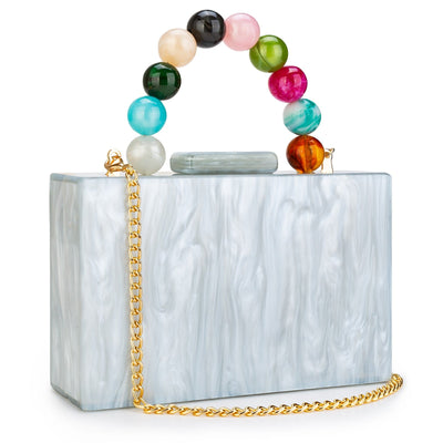 Acrylic Handbag Casual Trend Small Square Bags Women Clutches Wedding Party Dating Lady Trendy Evening Bags Chain Shoulder Bag