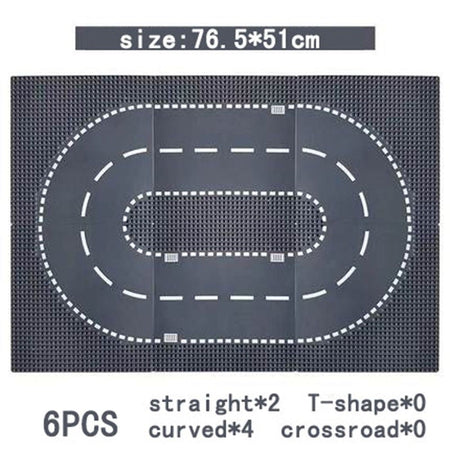 City Road Street Baseplate Straight Crossroad Curve T-Junction Building Blocks Base Plate 32*32 Compatible All Brands City