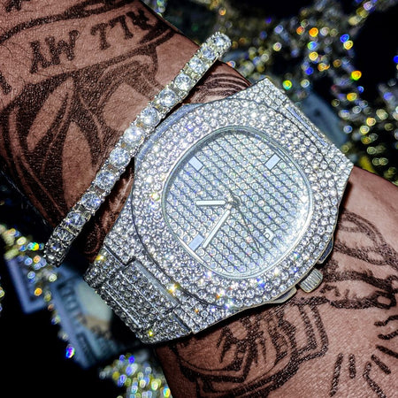 Luxury Diamond-Encrusted Hip Hop Watch Exquisite Fashion Design for Men And Women Casual Party Business Gift