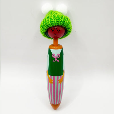 Christmas Doll Ballpoint Pen, Cute Cartoon Gel Pen 0.5mm Blue Ink, Suitable for Business Home or Office Supplies.