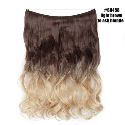 BENEHAIR Synthetic Invisible Wire No Clips In Hair Extensions Secret Fish Line Hairpieces Hair Extensions Fake Hair For Women