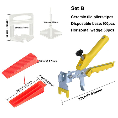 50-200pc Wall Floor Tile Leveling System Clips Ceramic Leveler Spacer Plier Wadge Kit for Tile Laying Construction Building Tool