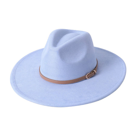 Vegan suede hat belt accessories heart-shaped wide-brimmed fedora hat for men and women felt jazz hat classic chapeau femme