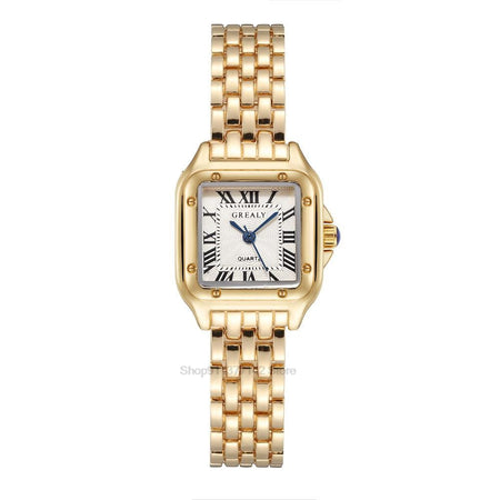 2025 Luxury Women's Fashion Square Watches Gold Alloy Strap Ladies Quartz Wristwatches Qualities Female Roman Scale Clock