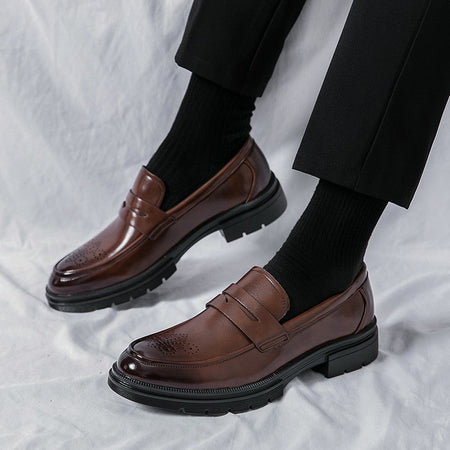 Men's Dress Shoes Retro Casual Business Leather Shoes Men Office Loafers Formal Social Brogues Wedding Leather Shoes For Men