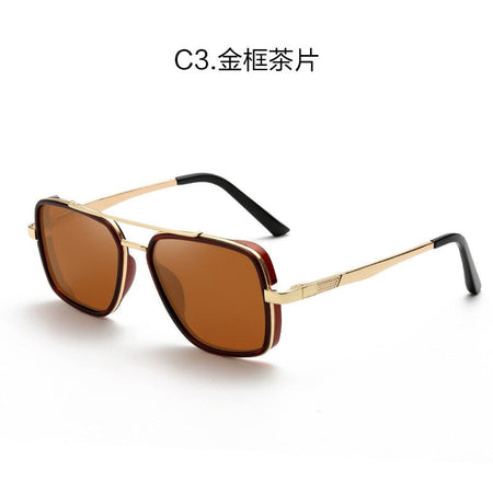 MIZHO Brand Tony Stark Iron Man Sunglasses For Men Driving Fashion COOL High Quality Driving Polarized Sun Glasses UV Protection