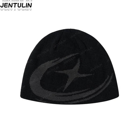 Y2K Harajuku Street Boomerang Satr pattern Beanies Autumn Unisex Warm Knitted Hat Hot Girl Outdoor Casual Man Hip Hop Caps