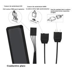 ICE Whale WX-3 Wireless Splicing Fan ARGB Air-Cooled Cooling Accessories 1600RPM 12CM Chassis Fan