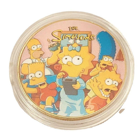 The Simpsons Metal Crafts Commemorative Coins Anime Peripheral Collection Coins Cute Cartoon Gold Coin Lucky Coin Kids Toys Gift