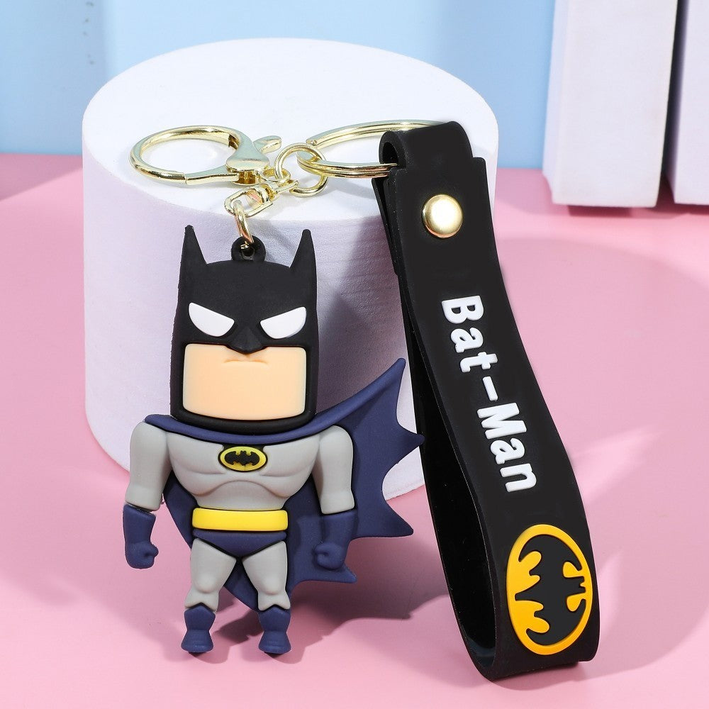 Anime Harley Quinn cartoon Marvel Batman Joker image doll bag keychain cute pendant Wonder Woman car accessories keychain