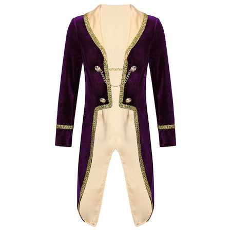 Boys Girls Prince Tuxedo Jacket Turn-Down Collar Coat Halloween Masquerade Theme Party Cosplay Costume Birthday Party Tailcoat