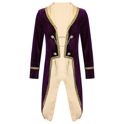 Boys Girls Prince Tuxedo Jacket Turn-Down Collar Coat Halloween Masquerade Theme Party Cosplay Costume Birthday Party Tailcoat