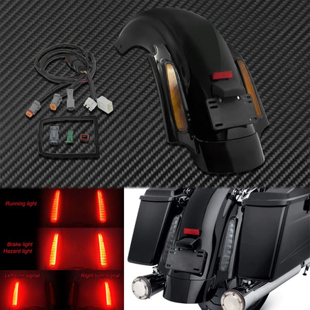 Motorcycle Rear Fender System Extension LED Fascia Set For Harley Touring 2009-2024 CVO Road Street Glide FLHR Ultra Limited